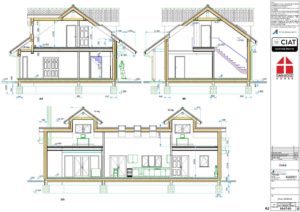 Detail design sections for Bespoke Dan-Wood timber frame new build house