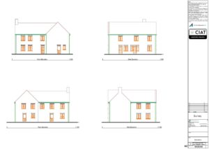 Survey elevations for loft conversion to house in Hempsted Gloucester