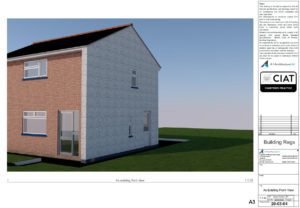 Detail design existing front view for new build house