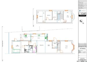 Survey floor plan for loft conversion to house in Gloucester