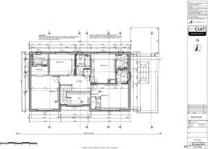 Detail design floor plan for extended bungalow into 2 storey house