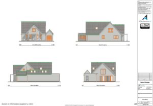 Detail design elevations for 2 storey extension to dwelling house
