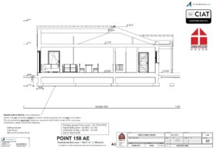 Scheme design section for Dan-Wood timber frame new build house