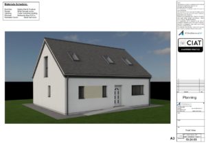 Scheme design front view for Dan-Wood timber frame new build house