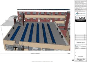 Scheme design 3d view of roof from commercial to flat conversion in Stroud
